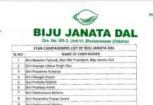 ବିଜେଡିର 40 ଜଣ ଷ୍ଟାରପ୍ରଚାରକ ତାଲିକା : 17ରେ ନବୀନଙ୍କ ବିଜେପୁର ଗ୍ରସ୍ତ