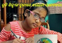 ଅରାତ୍ରୀକାଙ୍କ ଚିତ୍ର ମାଧ୍ୟମରେ କରୋନା ସଚେତନତା ବାର୍ତା
