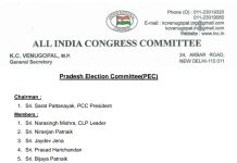 କଂଗ୍ରେସର ୧୮ ଜଣିଆ ନିର୍ବାଚନ କମିଟି ଘୋଷଣା : ବାଦ୍ ପଡିଲେ ସୁର ଓ ତାରା…